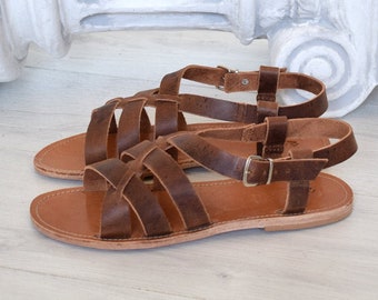 Men sandals, Spartan sandals,  handmade sandals, men sandals, High Quality Genuine Leather sandals, Brown sandals LEROS