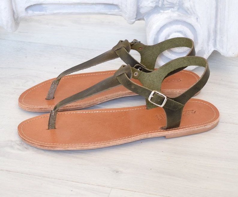 Handmade Sandals Khaki Sandals Green High Quality Genuine - Etsy