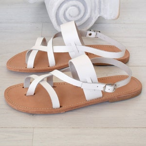 NISA Ankle strap sandals, white sandals handmade sandals, Boho sandals, Strappy Sandals, Wedding Shoes, Unisex Sandals