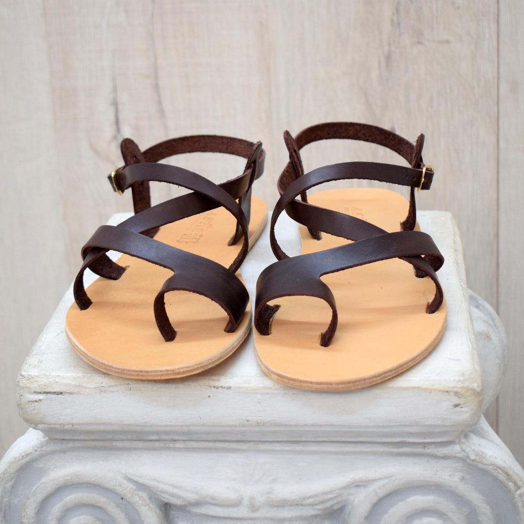 Men s Greek Leather Sandals Grounding Leather Toe Loop Flats With men-s-greek-leather-sandals-grounding-leather-toe-loop-flats-with