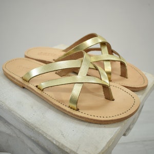 Women&#39;s Huarache Ledersandale im griechischen Stil - CORALIE