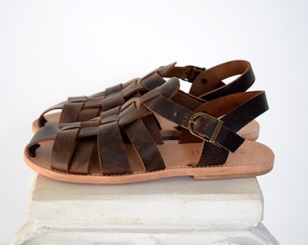 Herren Fischer Ledersandalen