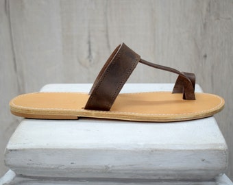 Men's Leather Flat Sandals - Classic Design for Everyday Wear