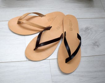 Women's Zero Drop Leather Flip Flops - Minimalist Earth Contact Sandals