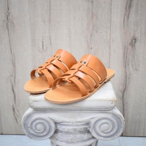 Handmade men sandals, High Quality Genuine Leather Tan Natural sandals