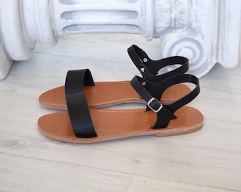 Spartan sandals, Jesus Sandals, Genuine Leather, Sandals, Roman sandals, Black sandals, slide sandals, ANTIPAROS handmade sandals
