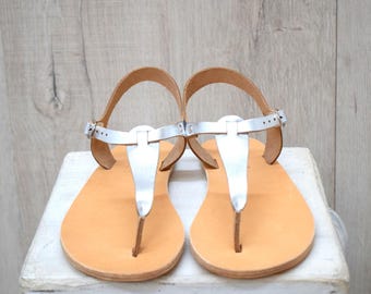 Men's Earthing Leather Sandals Zero Drop Grounding Sandals Handmade Greek Thong Sandals
