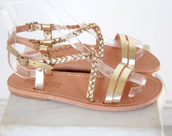 Ancient Greek leather sandals, braid sandals, Strappy sandals, flat sandals, Wedding Sandals, Greek sandals, best seller Sandals THETIS