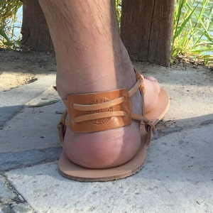 Ankle strap sandals Genuine leather Barefoot Huarache image 2