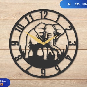 Elefant Uhr herausgeschnitten