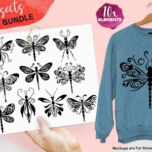 Insects SVG Bundle |Dragonflies and Mantises clipart