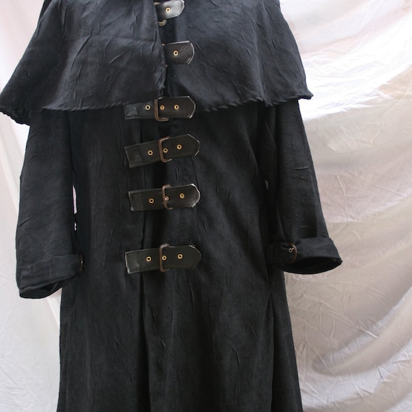 Van helsing style ankle length black coat. Made to measure.