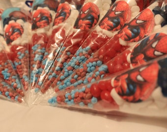 Spider-man pre filled sweet cones/party bags