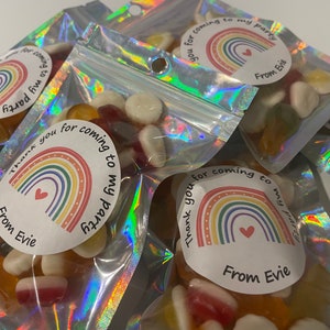 Rainbow party favours, party bags, sweet party favours