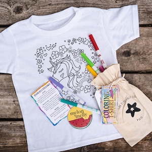 Unicorn Coloring Book Style Diy Coloring T-Shirt Unicorn Coloring Book Style Diy Coloring T-Shirt