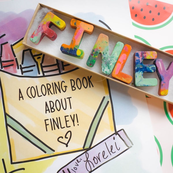 Personalisiertes Kinder Malbuch & Namensstift Set | Individuelles Malbuch | Kinder Malbuch | Weihnachtsgeschenk | Geburtstag | Chanukka