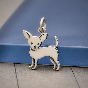 Chihuahua Charm 925 Sterling Silver. Chihuahua Pendant Gift. Solid Sterling Silver Charms. Chihuahua Mom. Chihuahua Necklace.