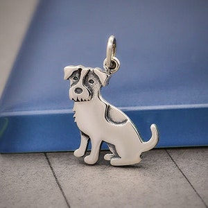 Sterling Silver Jack Russell Terrier Charm. Terrier Pendant. Solid Sterling Silver Dog Charms. Jack Russell Necklace Gift. Terrier Jewelry