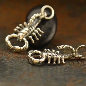 Sterling Silver Scorpion Charm. 925 Sterling Silver Scorpion Pendant. Solid Sterling Silver Scorpion