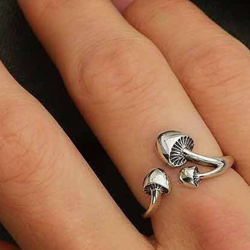 Mushroom Adjustable Ring 925 Sterling Silver Mushroom Pendant. Etsy