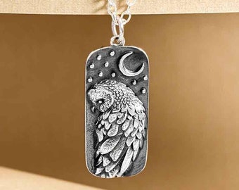 Sterling Silver Owl Charm. Mini Owl Pendant. 925 Solid Sterling Silver Owl Necklace. Tiny Owl Necklace.
