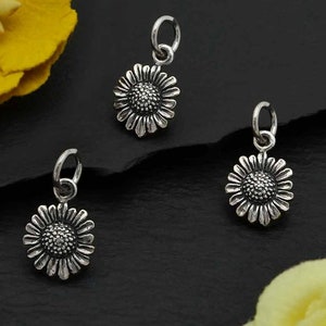 MINI Daisy Charms 925 Sterling Silver TINY Daisy Charms Daisy Flower Charm Necklace. Super Tiny Flower Charm Necklace Mini Charm or Studs