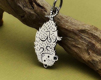 Sterling Silver Possum Charm. Opossum Pendant. 925 Sterling Silver Possum Jewelry. Opossum Necklace.