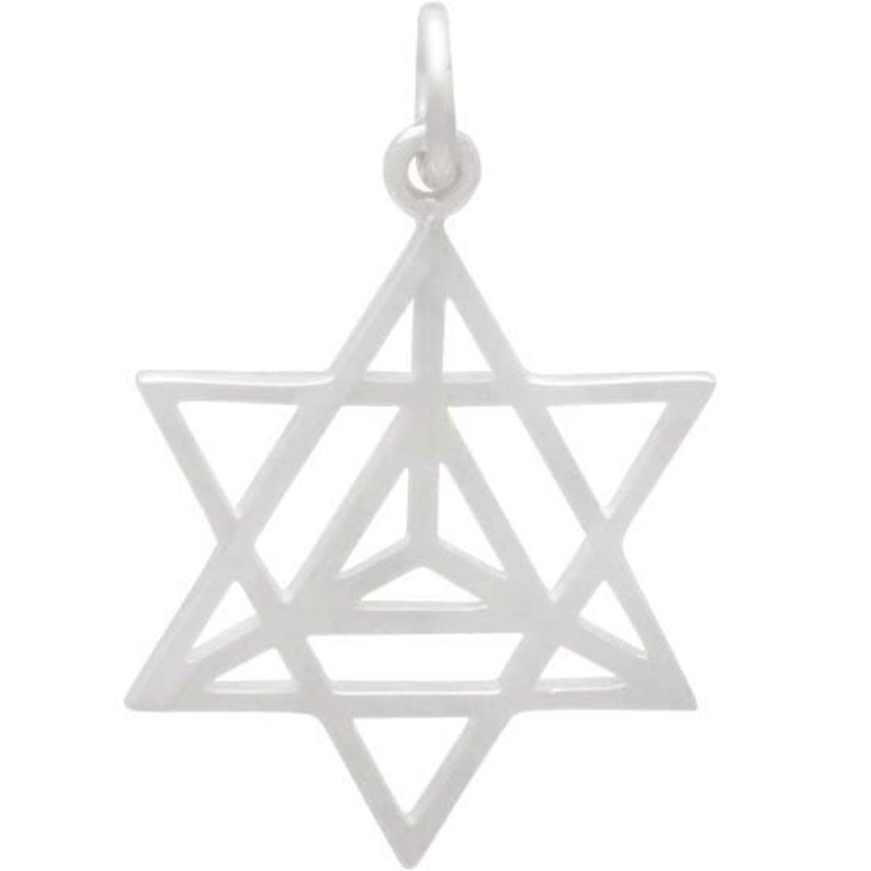 Sterling Silver Merkaba Star Charm 925 Sterling Silver Merkabah Pendant Merkaba Necklace. Merkaba Star Jewelry Sterling Silver