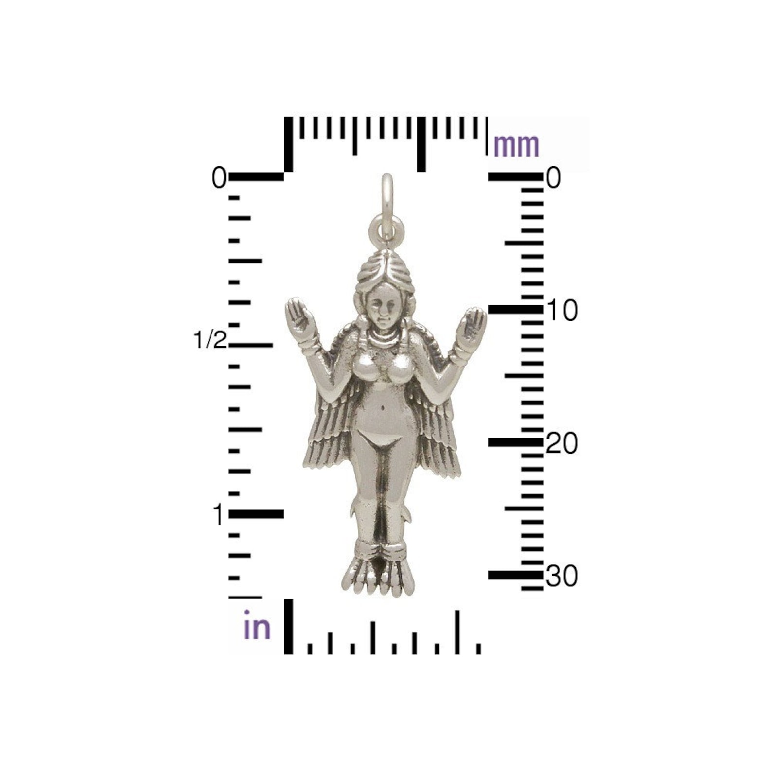 Sterling Silver Goddess Charm. Innana Goddess Charm. Venus Etsy