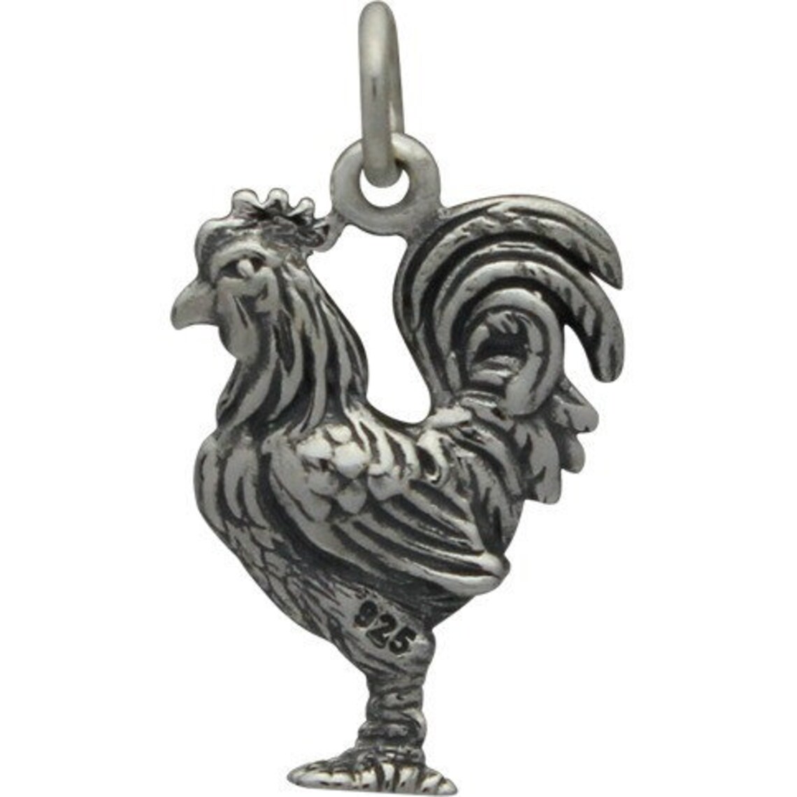 Rooster Charm Necklace. .925 Solid Sterling Silver Rooster Etsy