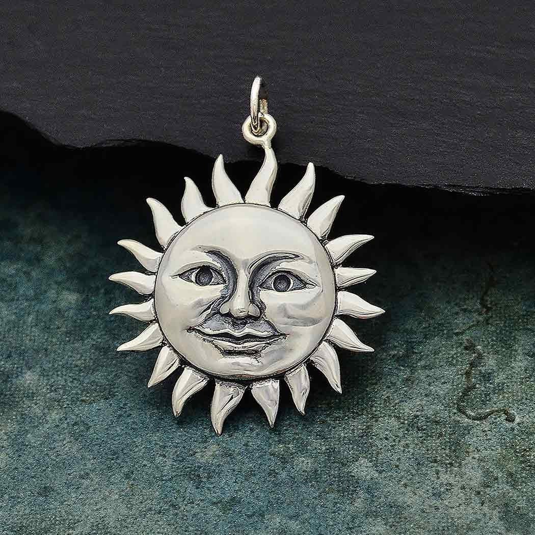 Sun Pendant. 925 Sterling Silver or Solid Bronze Smiling Sun Etsy