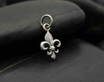Sterling Silver Tiny Fleur-de-lis Charm. 925 Sterling Mini Fleur De Lis Charm. New Orleans Charm. Mini Fleur De Lys Charm Necklace