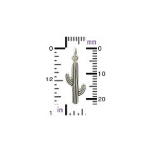 Sterling Silver Cactus Charm. 925 Solid Sterling Silver Cactus Pendant. Saguaro Cactus Necklace. image 2