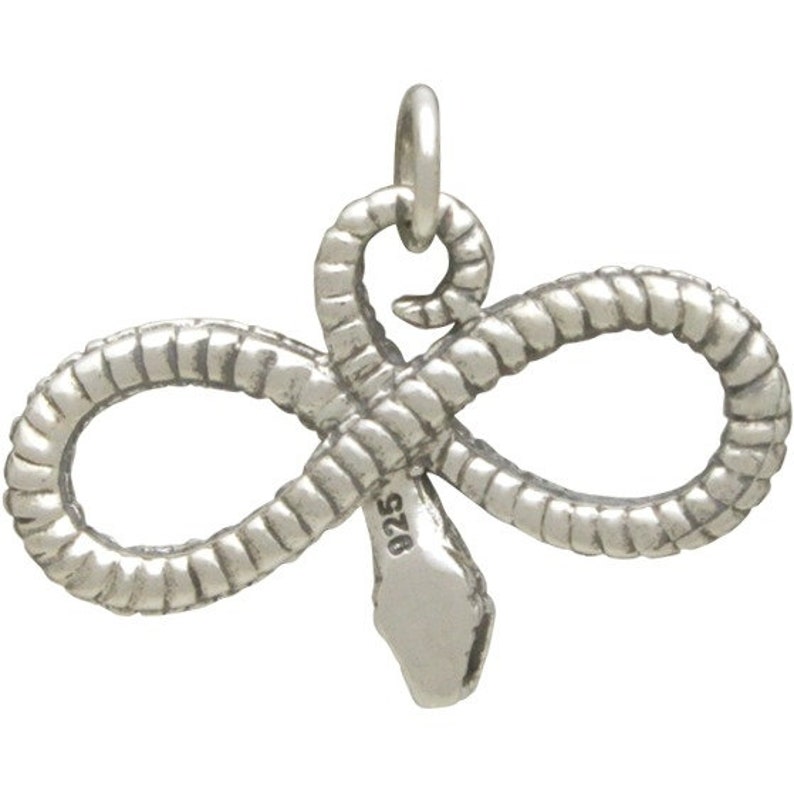 Sterling Silver Infinity Snake Charm .925 Sterling Silver Etsy