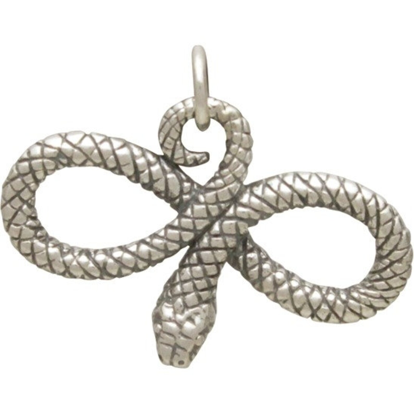 Sterling Silver Infinity Snake Charm .925 Sterling Silver Etsy