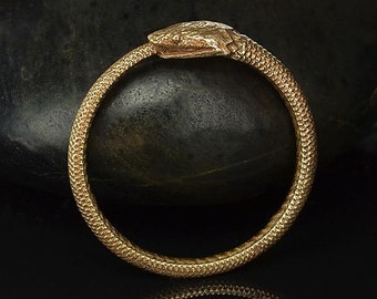 Gold Ouroboros Ring or Charm 925 Sterling Silver or Solid Bronze Ouroboros Snake Ring