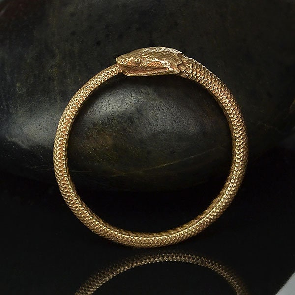 Gold Ouroboros Ring or Charm 925 Sterling Silver or Solid Bronze Ouroboros Snake Ring