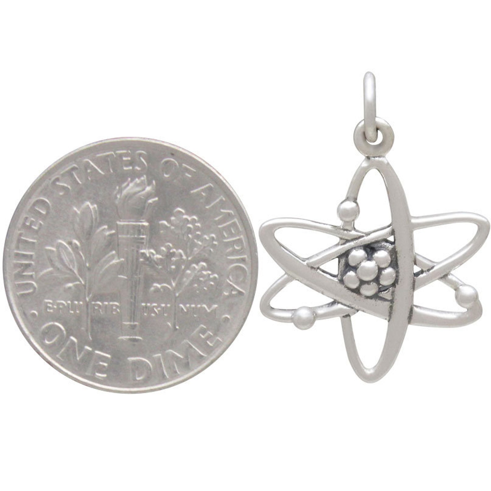 Sterling Silver Atom Charm. Science Charm. Nuclear Physics Etsy Ireland