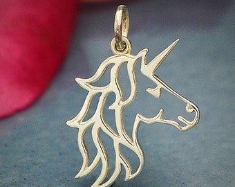 Unicorn Charm Sterling Silver. 925 Sterling Silver. Unicorn Head Charm.