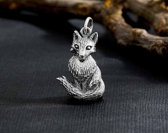 Fox Charm 925 Sterling Silver Fox Charm Fox Necklace or Stud Earrings