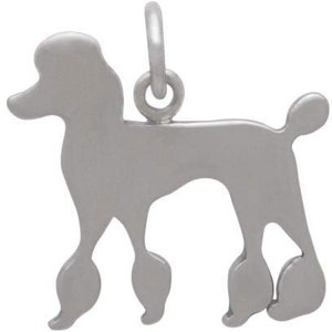 Sterling Silver Poodle Charm. 925 Sterling Silver Poodle Gift. Poodle Pendant. Poodle Necklace. image 5