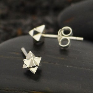 Sterling Silver TINY Merkaba Star Studs. 925 Sterling Silver MINI Merkabah Star Pendant or Earrings. Merkaba Star Jewelry Sterling Silver