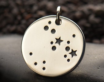 Sterling Silver Sagittarius Constellation Charm. 925 Sterling Silver Sagittarius Pendant. Zodiac Constellation.