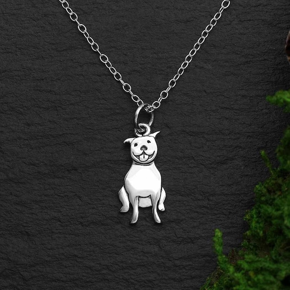 Pitbull Necklace .925 Sterling Silver Pitbull Charm American Bulldog Charm Tiny Pitbull Dog Pendant 925 Silver Etsy