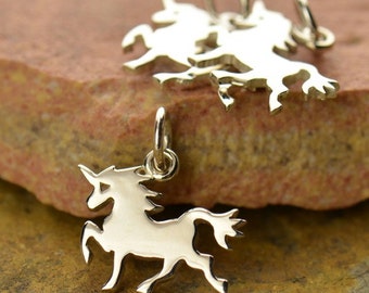 Sterling Silver Unicorn Charm. 925 Sterling Silver Unicorn Charm. Dainty Unicorn Necklace.