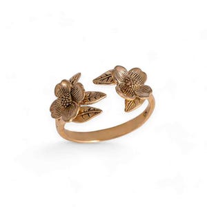 Dogwood Flower Ring Solid Sterling Silver or Bronze Ring Adjustable bild 4