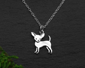 Chihuahua Necklace Sterling Silver 925 Chihuahua Charm Solid Sterling Silver Tiny Chihuahua Pendant Chihuahua Mom Gift