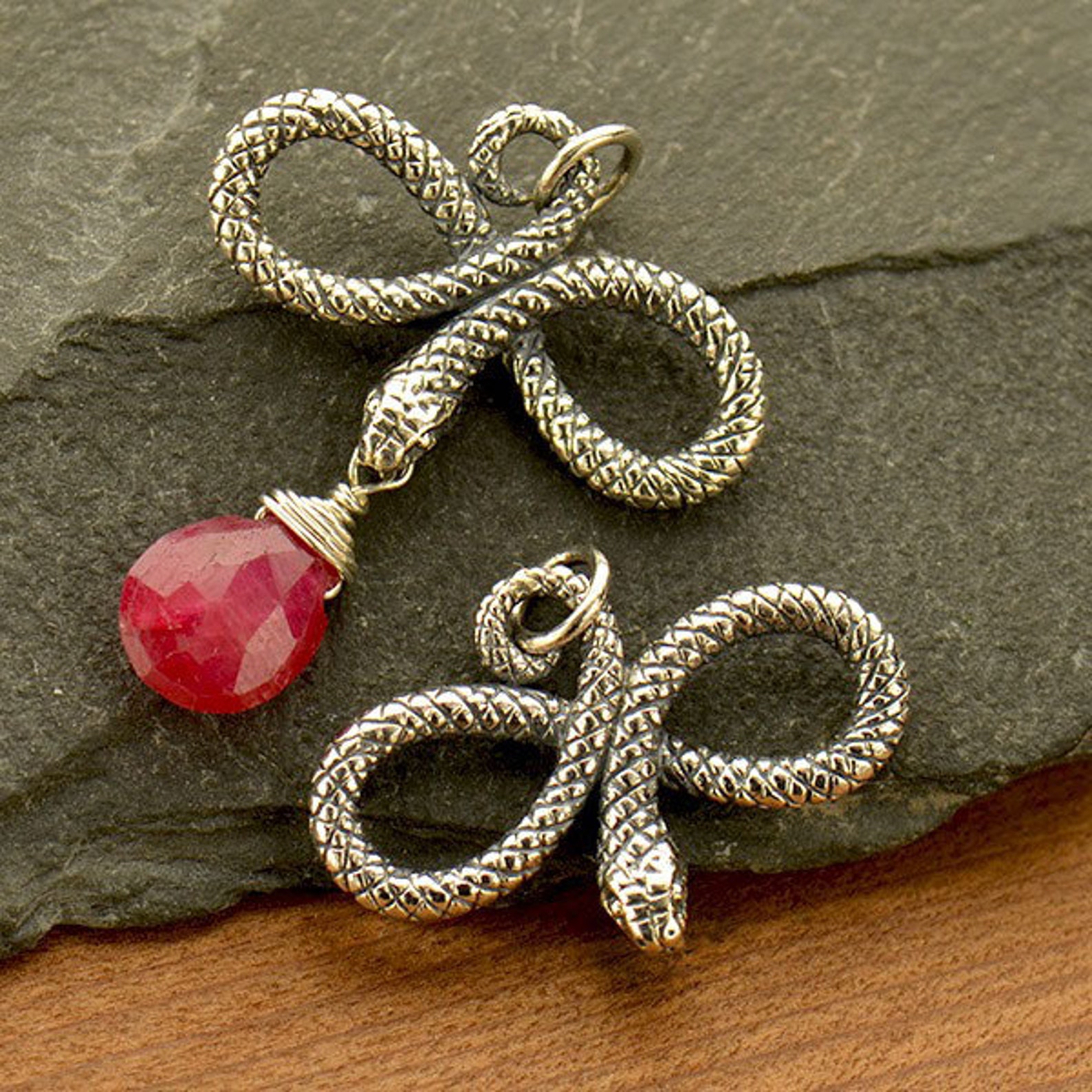 Sterling Silver Infinity Snake Charm .925 Sterling Silver Etsy