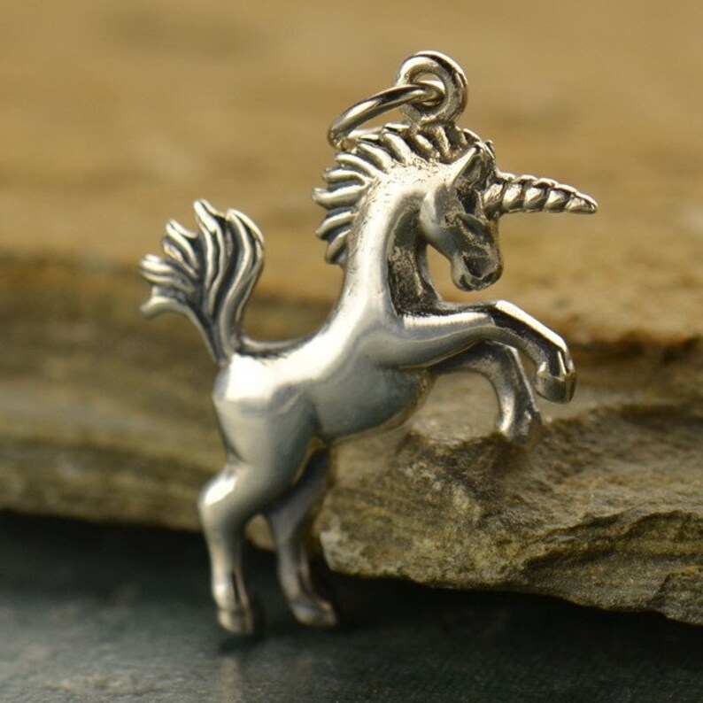 Sterling Silver Unicorn Charm .925 Solid Sterling Silver Etsy