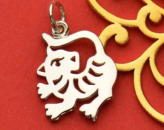 Sterling Silver Tiger Charm. Chinese Zodiac Charm. Year of the Tiger Charm. 925 Sterling Silver Tiger Pendant. Year of the Tiger Necklace